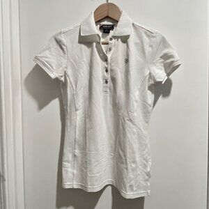 ARIAT l Women Golf Basic Minimalist Preppy Y2K Cotton Polo Shirt Top S